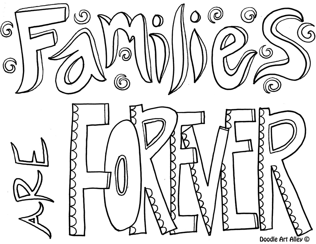 Family Coloring Pages - Religious Doodles