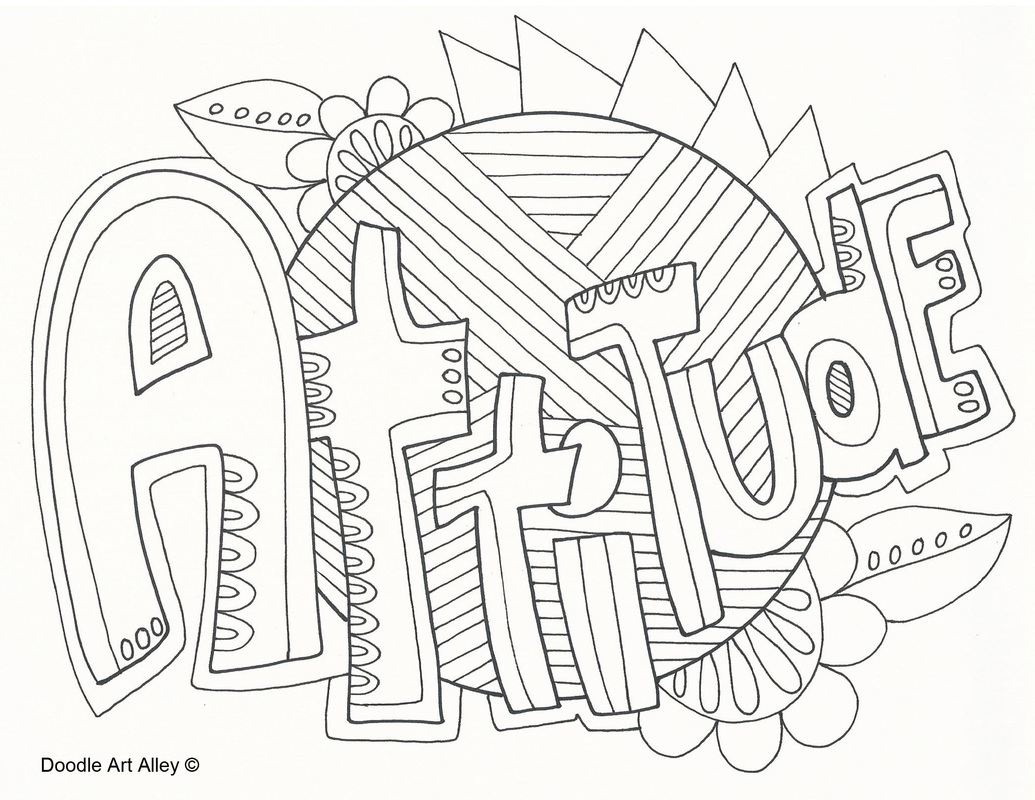 Think Positive Coloring Page Picture