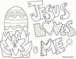 Easter Coloring Pages Religious Doodles