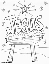 Christmas Coloring Pages Religious Doodles
